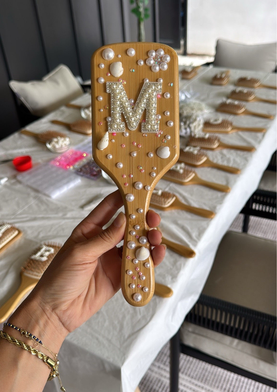 We’re doing these DIY hairbrushes for my daughter‘s birthday party. It’s the absolute perfect activity to do during a birthday party and doubles as a take-home party favor gift! Linking everything I purchased to make them. ￼