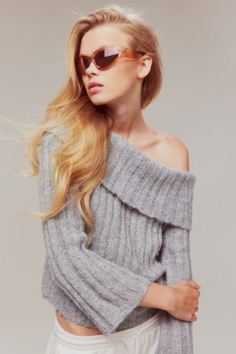 Rib-knit Off-the-shoulder Sweater | H&M (US + CA)