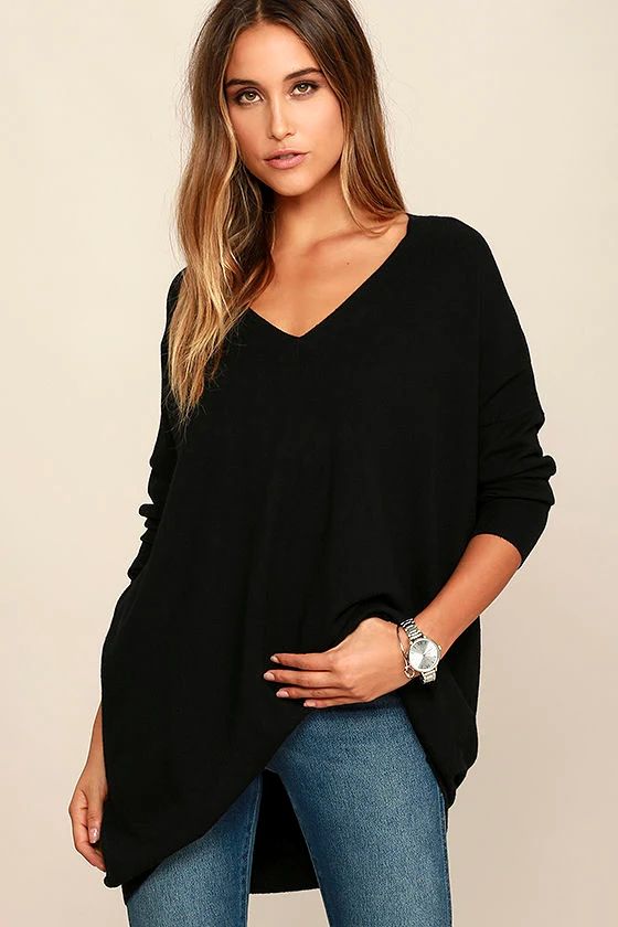 Ticket to Cozy Black Oversized Sweater | Lulus (US)