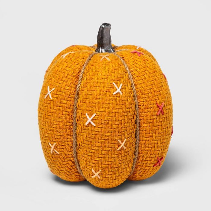 Large Tweed with Stitch Fabric Harvest Pumpkin - Spritz™ | Target