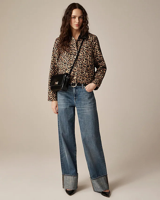 Short Barn Jacket™ in leopard cotton canvas | J. Crew US