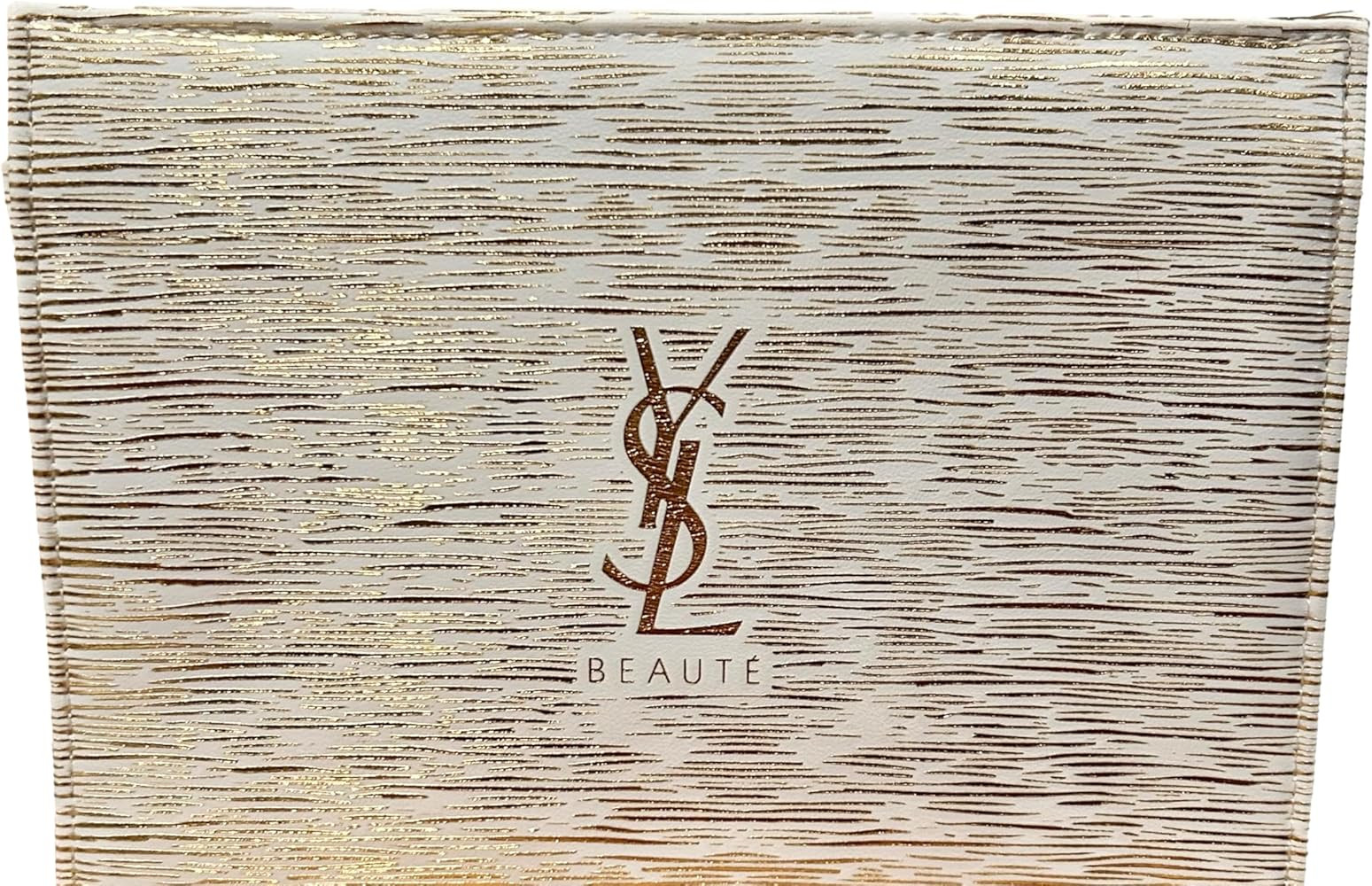 Yves Saint Laurent YSL Cosmetic White Gold Zip Pouch Clutch Makeup Bag YSL Fragrance Bag (8.5L X ... | Amazon (US)