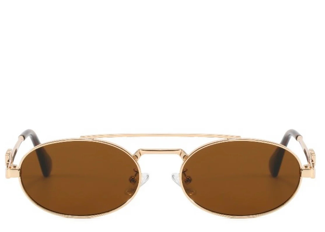 Amalfi Coast Brown & Gold Oval Sunglasses | Jewel Boutique
