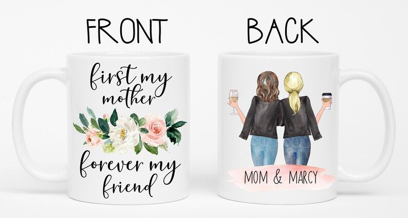 Personalized Mom Mug, Mom Birthday Gift From Daughter, Mothers Day Gift For Mom, Custom Mom And D... | Etsy (US)