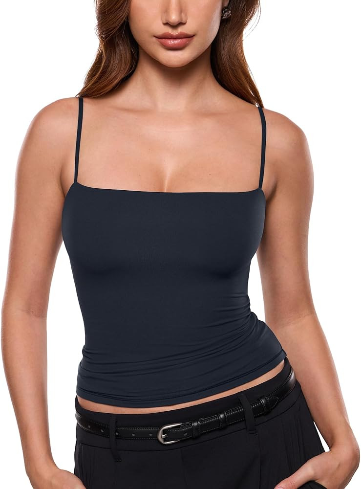 INLYRIC Women's Camisole Tank Tops for Women Double Lined Crop Tops Spaghetti Straps Summer Sexy ... | Amazon (US)
