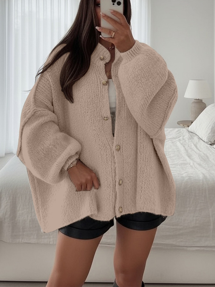 Joy Knit Women's Autumn/Winter Sweater, Fashion New Style - Minimalist Loose Fit Knit Cardigan Wi... | SHEIN