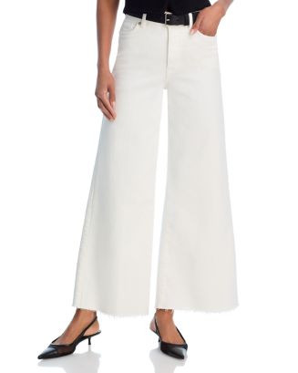Le Palazzo Wide Leg Crop Raw Fray Jeans in Au Natural | Bloomingdale's (US)
