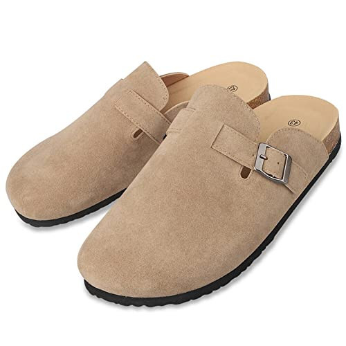 Boston Suede Clogs for Women Men Dupes Unisex Arizona Delano Slip-on Potato Shoes Footbed Cork Cl... | Amazon (US)
