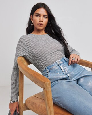 Grey Marl Jersey Ladder Top | Simply Be (UK)