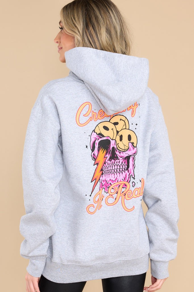 Creepin' It Real Grey Hoodie | Red Dress 