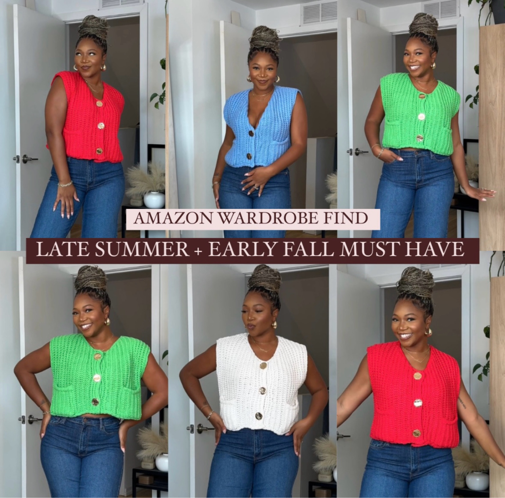 LOVE these knit sweater vests. So many different ways to wear them!! 

I am 5’9 200lbs wearing a size large in the vest

 in the pants I am wearing a TALL size 31 and they are like the perfect snug but if you want more room go to a 32! THEY ARE 40% at check out!

Has an inseam of 34 

#LTKstyletip #LTKfindsunder50