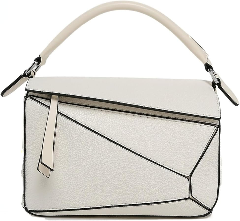 Womens Geometric Design Handbags, 9.6x4.1x6.7in Lychee Grain Crossbody Bag Mini Top Handle Bag fo... | Amazon (US)