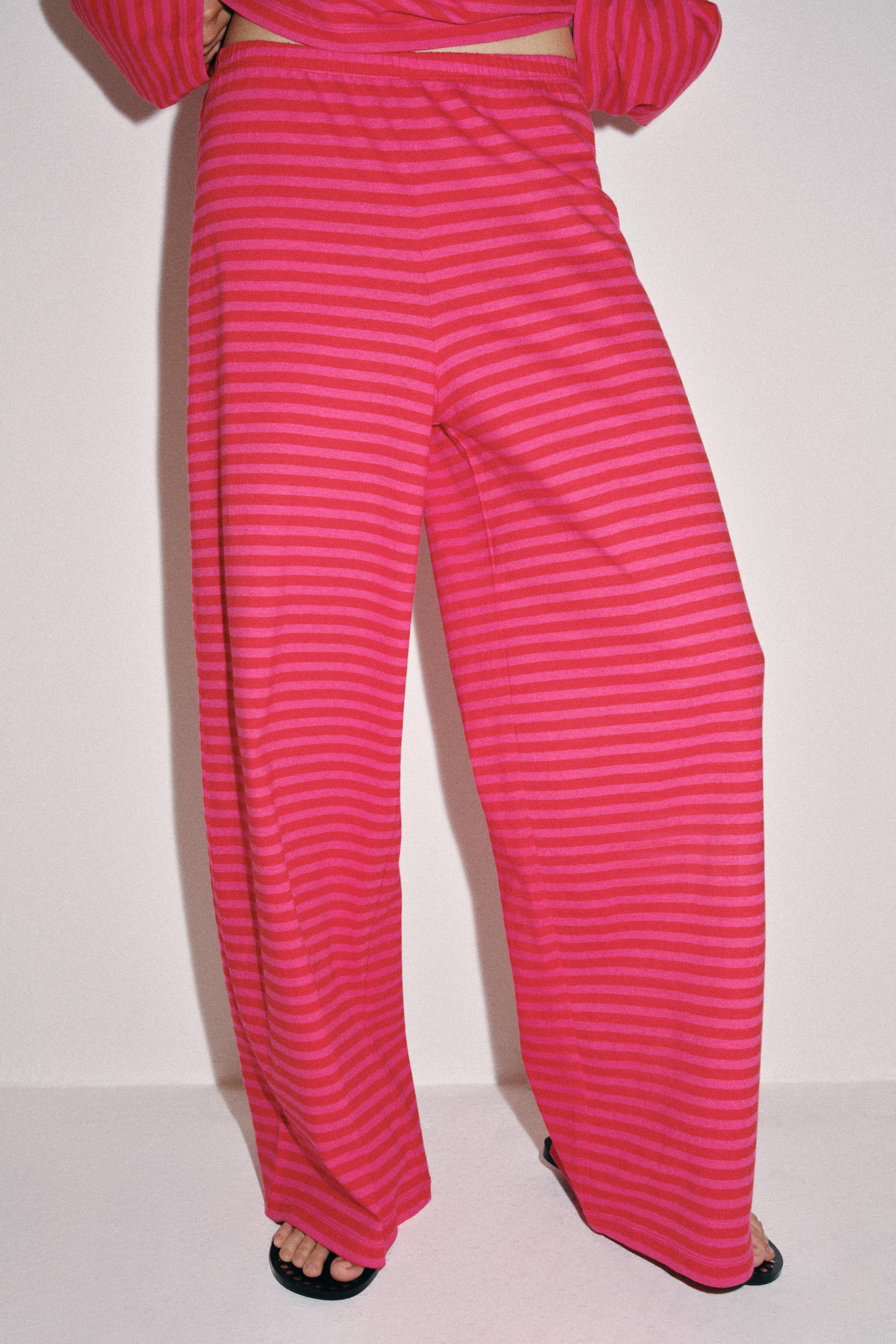 STRIPED COTTON AND LINEN PANTS | Zara US