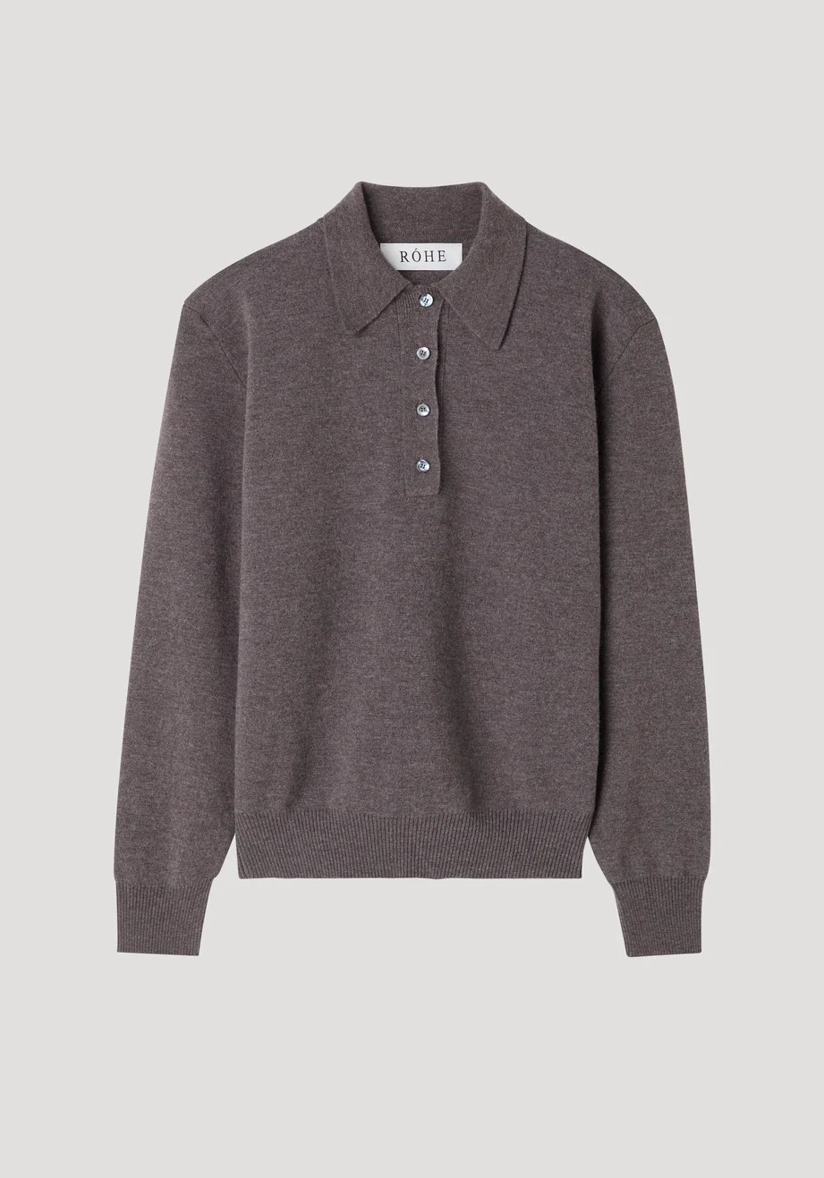 compact knitted polo | mud melange | Rohe