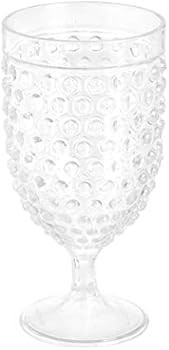 Amazon Basics Tritan Hobnail Texture Footed Iced Tea Glasses - 17-Ounce, Set of 4 | Amazon (US)