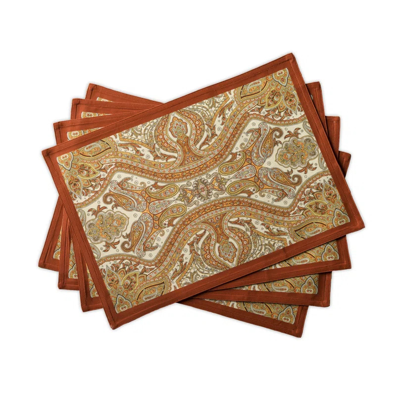Kashmir Paisley Cotton Paisley Rectangle Placemat | Wayfair North America