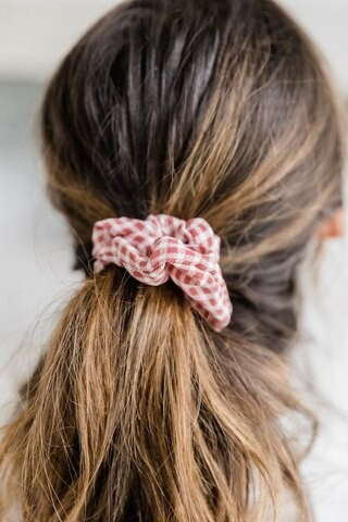 Take Me Home Red Gingham Scrunchie | The Pink Lily Boutique