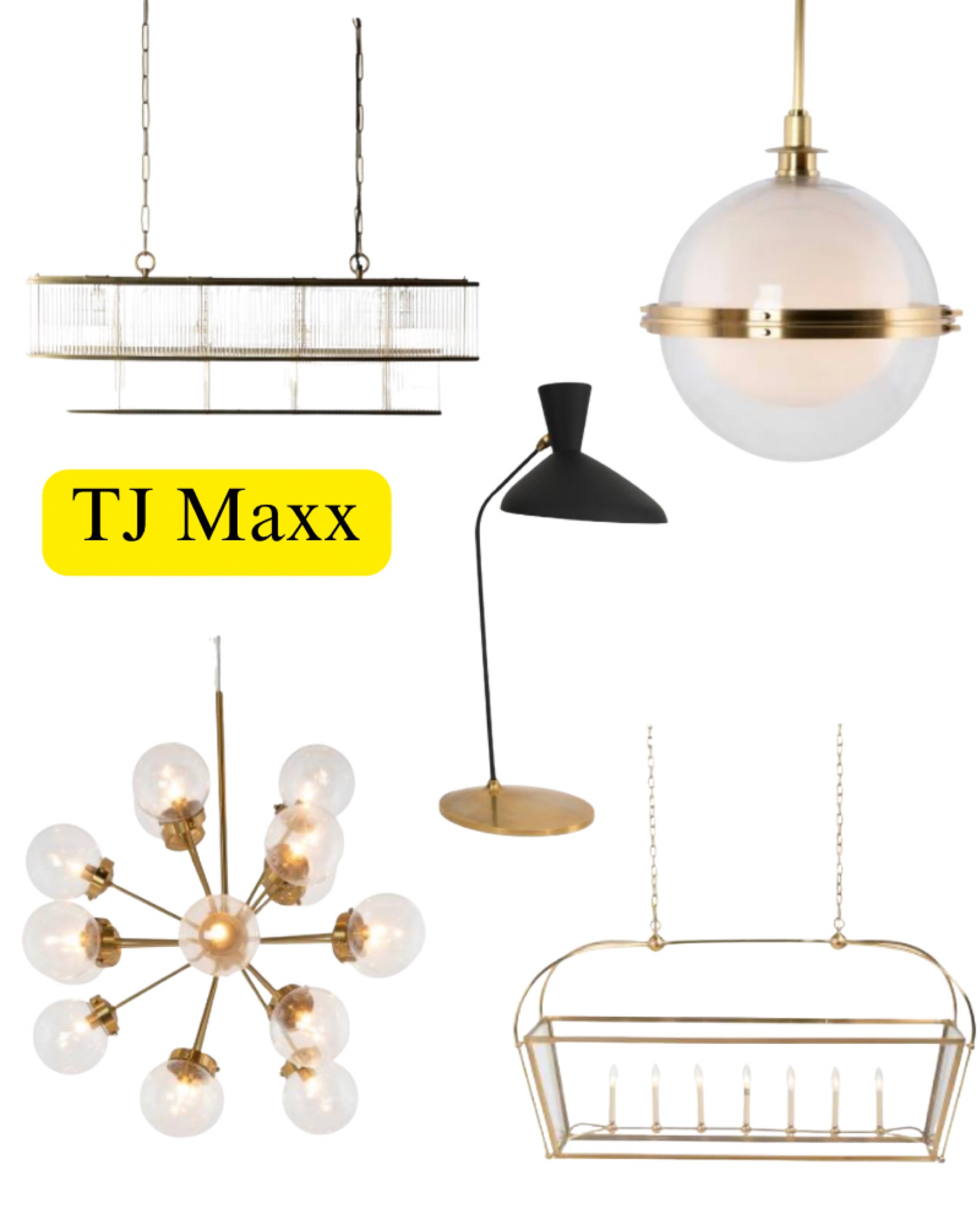 Designer lighting on sale at TJ Maxx! Aerin table lamp, brass, pendant, kitchen, dining room, mud room, French, modern, coastal.

#LTKHome #LTKSaleAlert
