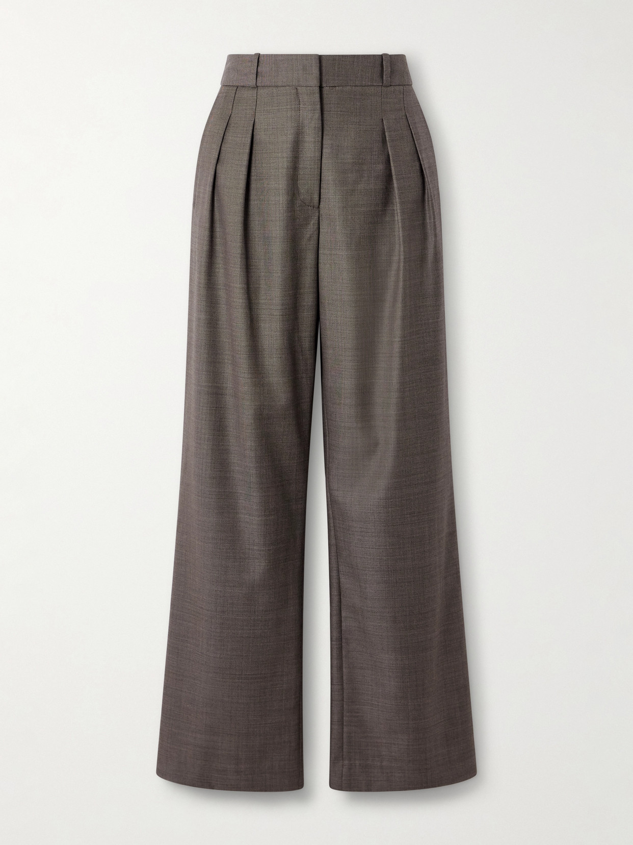 Loulou de Saison - Sbiru Pleated Wool-twill Pants - Brown | NET-A-PORTER (US)