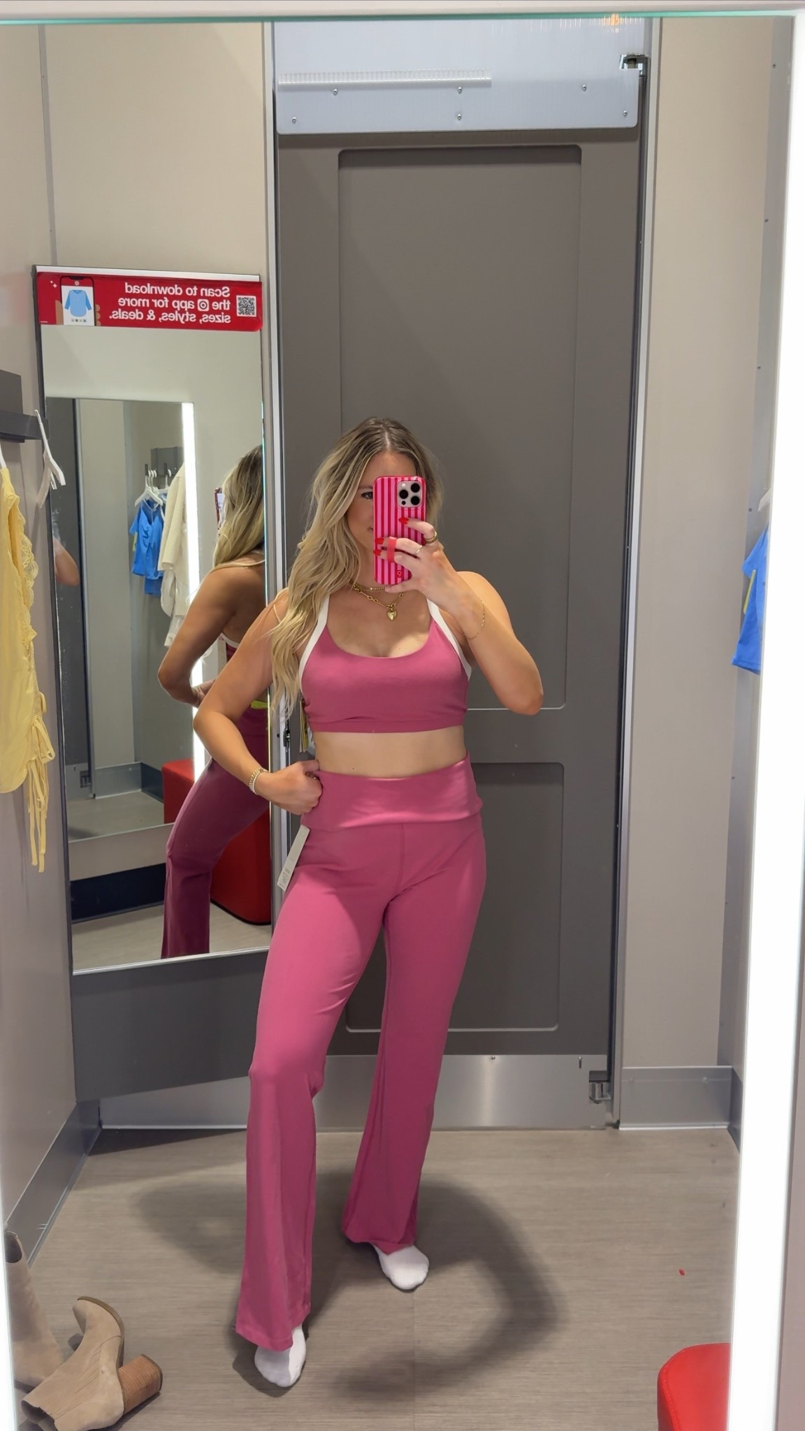 Target athletic wear // all in one motion // fitness set // activewear // pink flare leggings // postpartum fitness style 

#LTKfitnessgoals