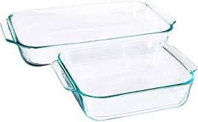 Pyrex Basics Clear Glass Baking Dishes - 2 Piece Value-Plus Pack - 1 Each: 3 Quart Oblong, 2 Quar... | Amazon (US)