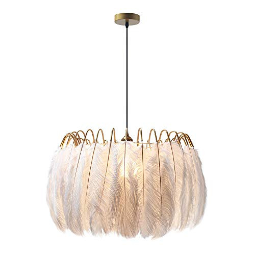 Modo Lighting Nordic White Feather Chandelier Minimalist Decor Pendant Light Beautiful Adjustable Ha | Amazon (US)