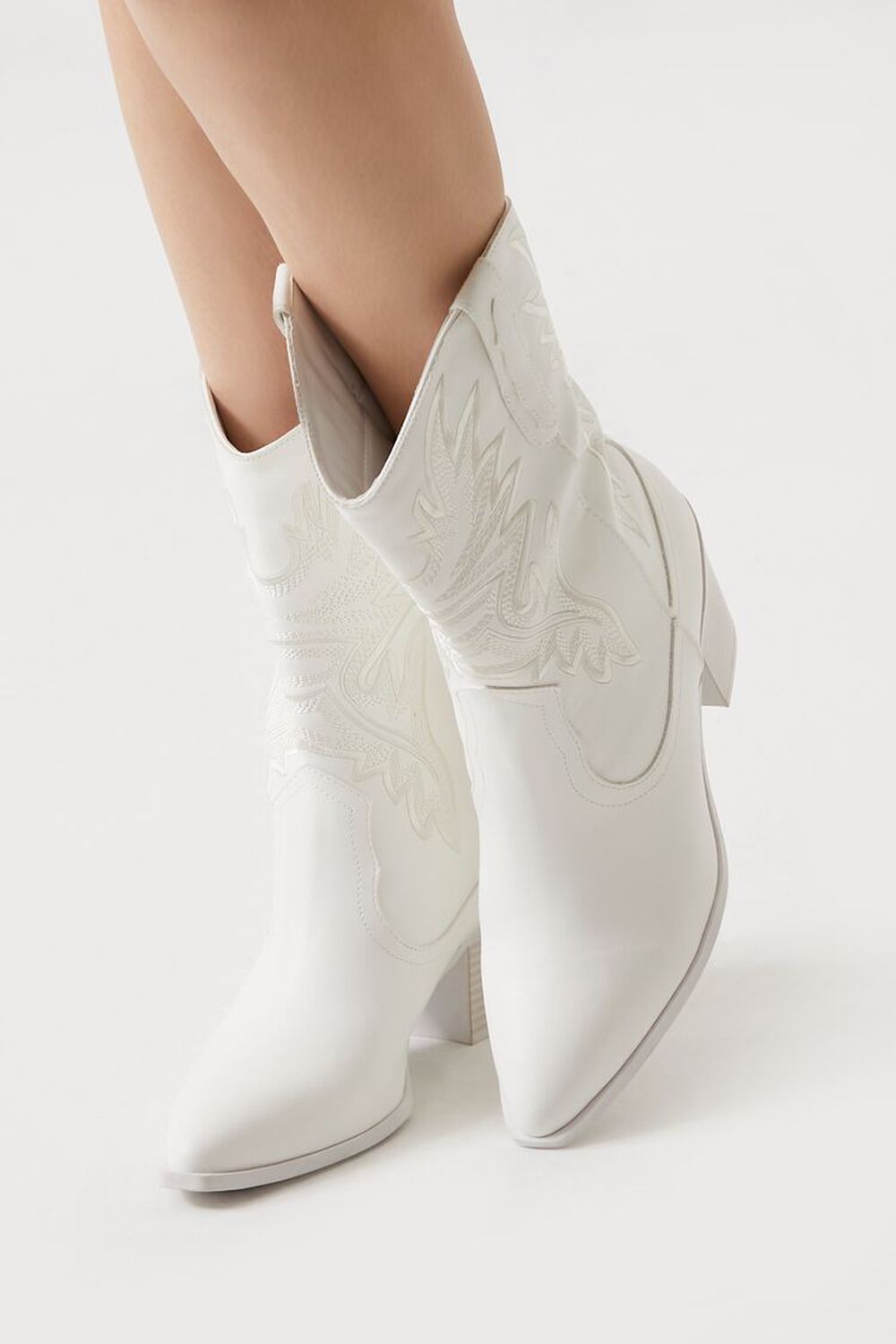 Faux Leather Cowboy Ankle Boots | Forever 21 (US)