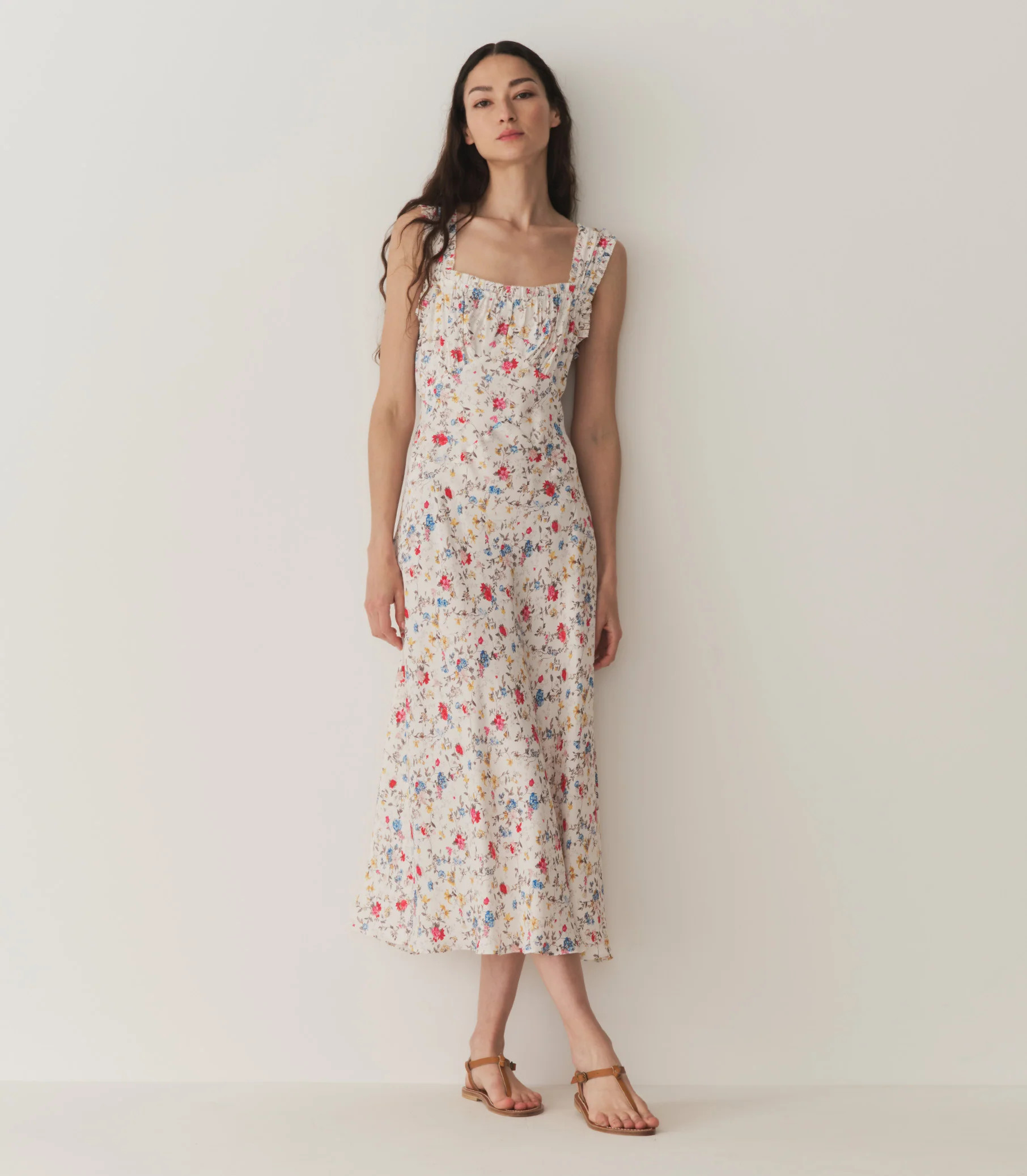 Ascella Dress - Blanc Flowering Meadow | DÔEN | DOEN