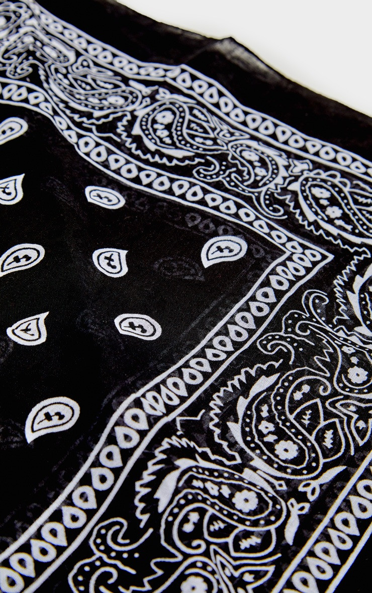 Black Scarf Print Bandana | PrettyLittleThing UK
