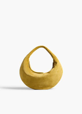 KHAITE - Mini Olivia Hobo In Golden Olive Suede | Khaite