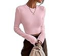 SOLY HUX Women's Fitted Ribbed Crewneck Long Sleeve Crop Tops Tee Shirts | Amazon (US)