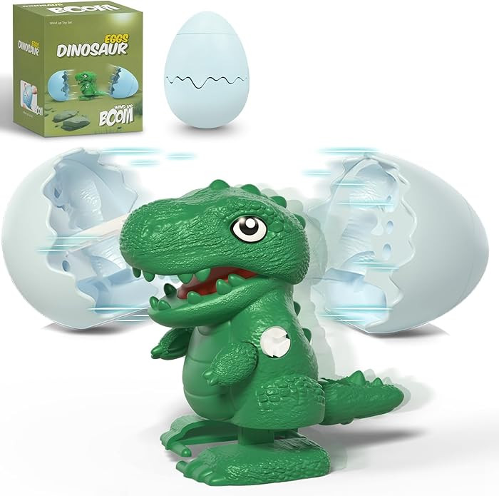 Hatching Dinosaur Egg Toy for Kids, Spinning Egg Hatches into Walking Dinosaur, Reusable Clockwor... | Amazon (US)
