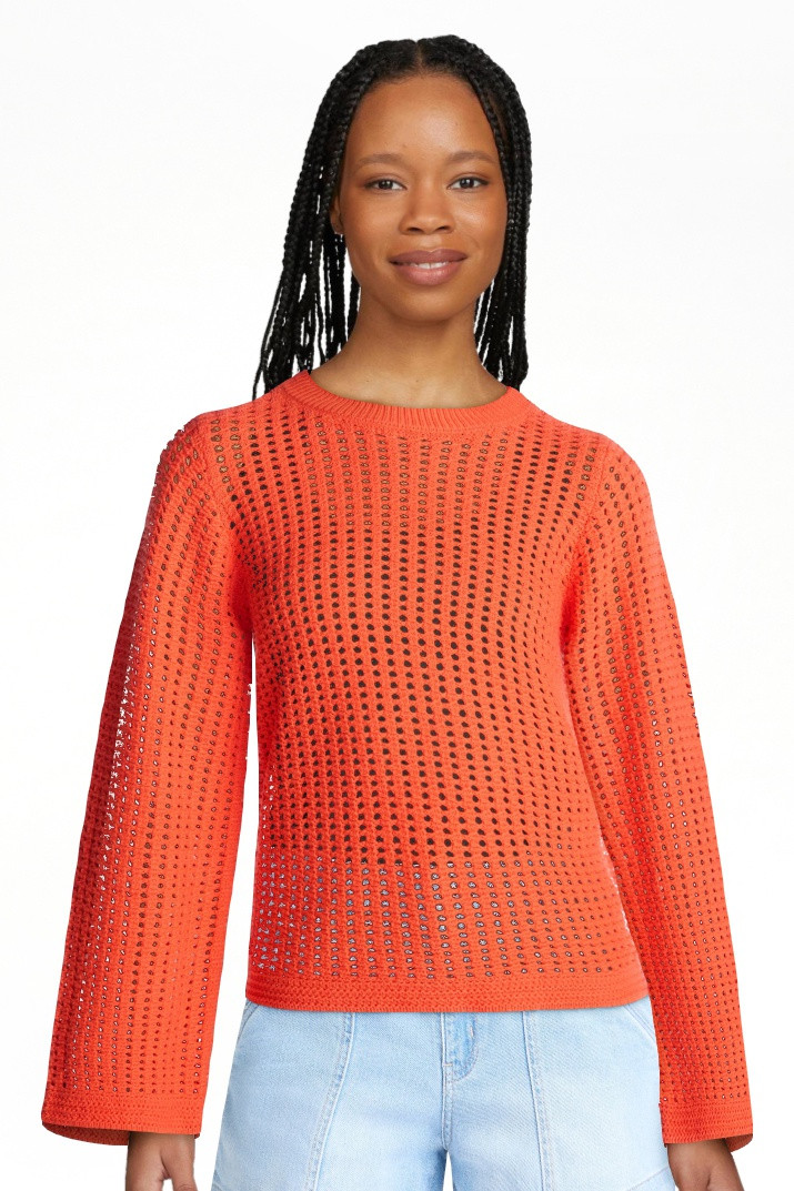 Time and Tru Women\u2019s Textured Cotton Sweater with Long Sleeves, Lightweight, Sizes XS-XXXL | Walmart (US)