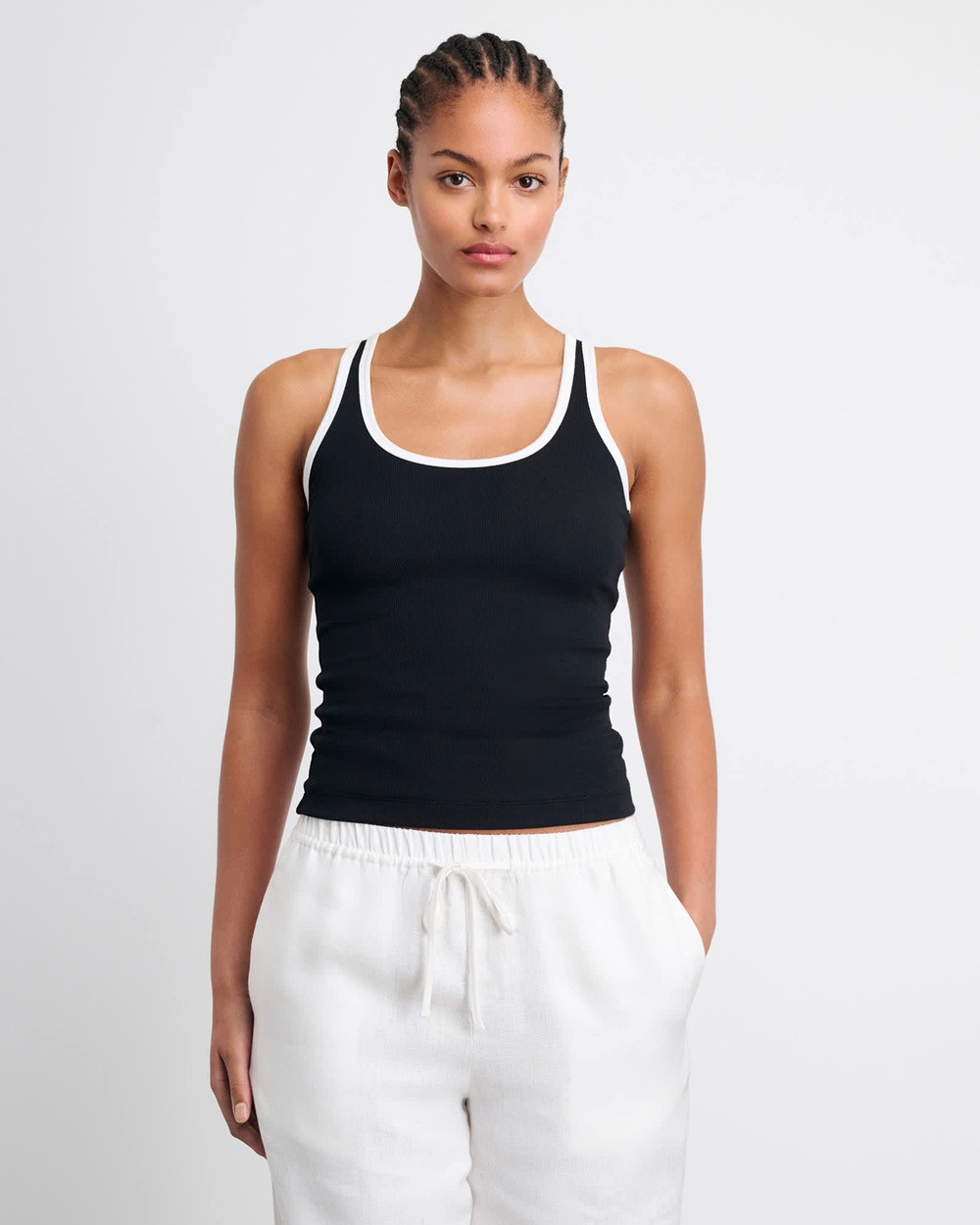 Jag - Kate Contrast Scoop Tank - Tops (white) Kate Contrast Scoop Tank | THE ICONIC (AU & NZ)