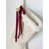 Bow For Stocking Christmas Tree Ribbon Burgundy Decor Velvet Gold Accessory Holiday Decoration | Etsy (US)