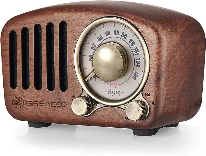 Amazon.com: Vintage Radio Retro Bluetooth Speaker- Greadio Walnut Wooden FM Radio with Old Fashio... | Amazon (US)
