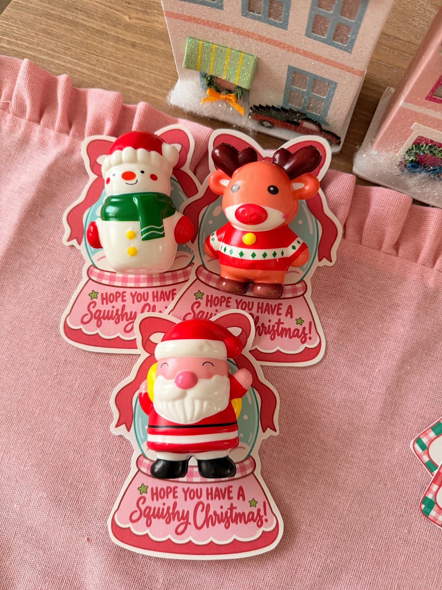 These Christmas themed squishy stress balls are perfect for a party favor
