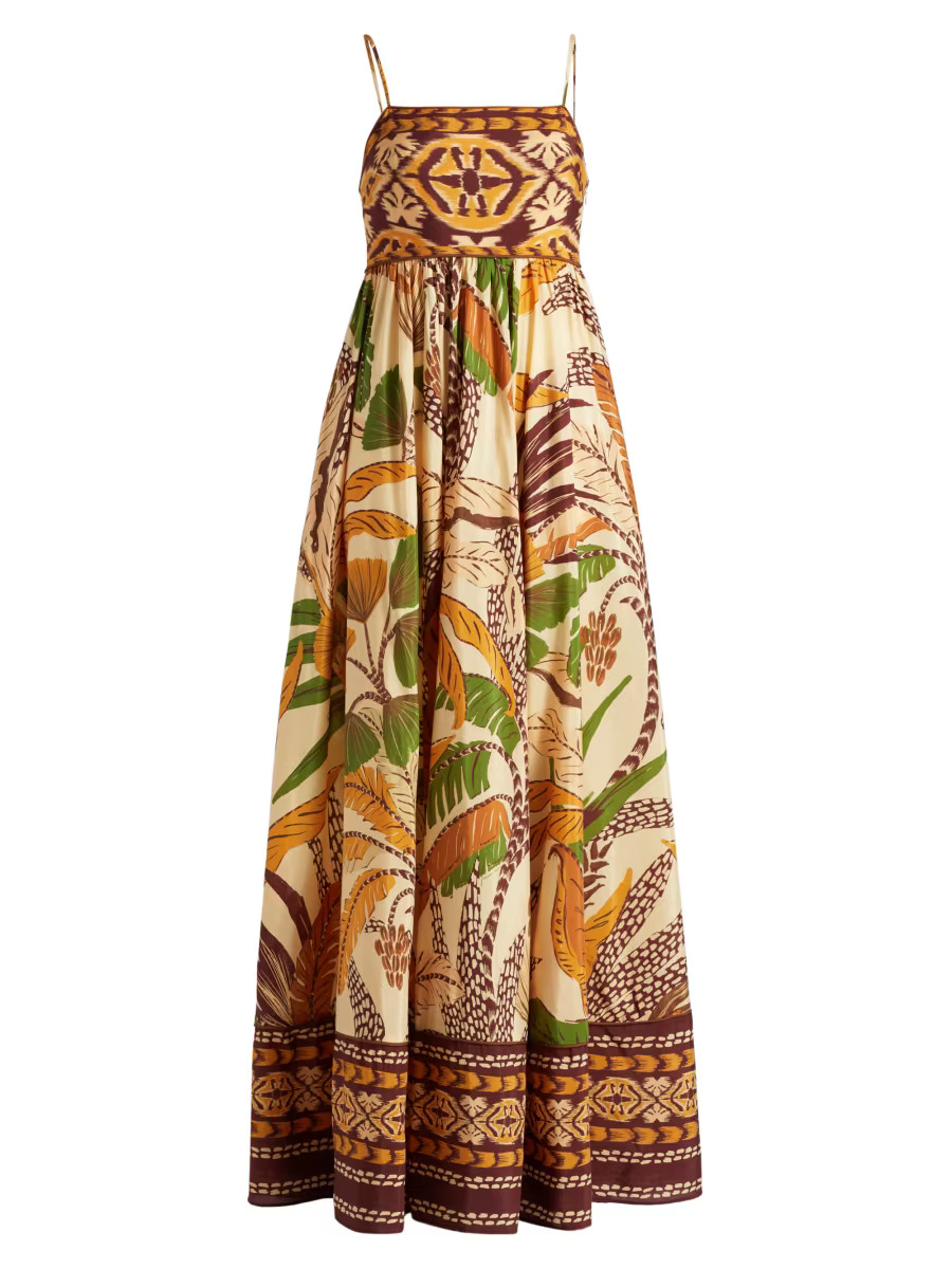 Foliage Sketch Cotton-Blend Maxi Dress | Saks Fifth Avenue
