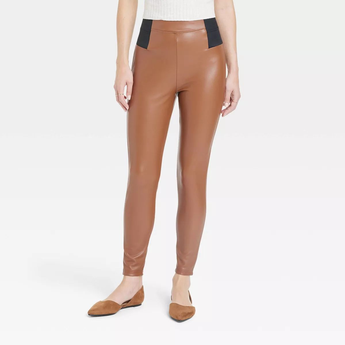 Women's High Waist Faux Leather Leggings - A New Day™ | Target