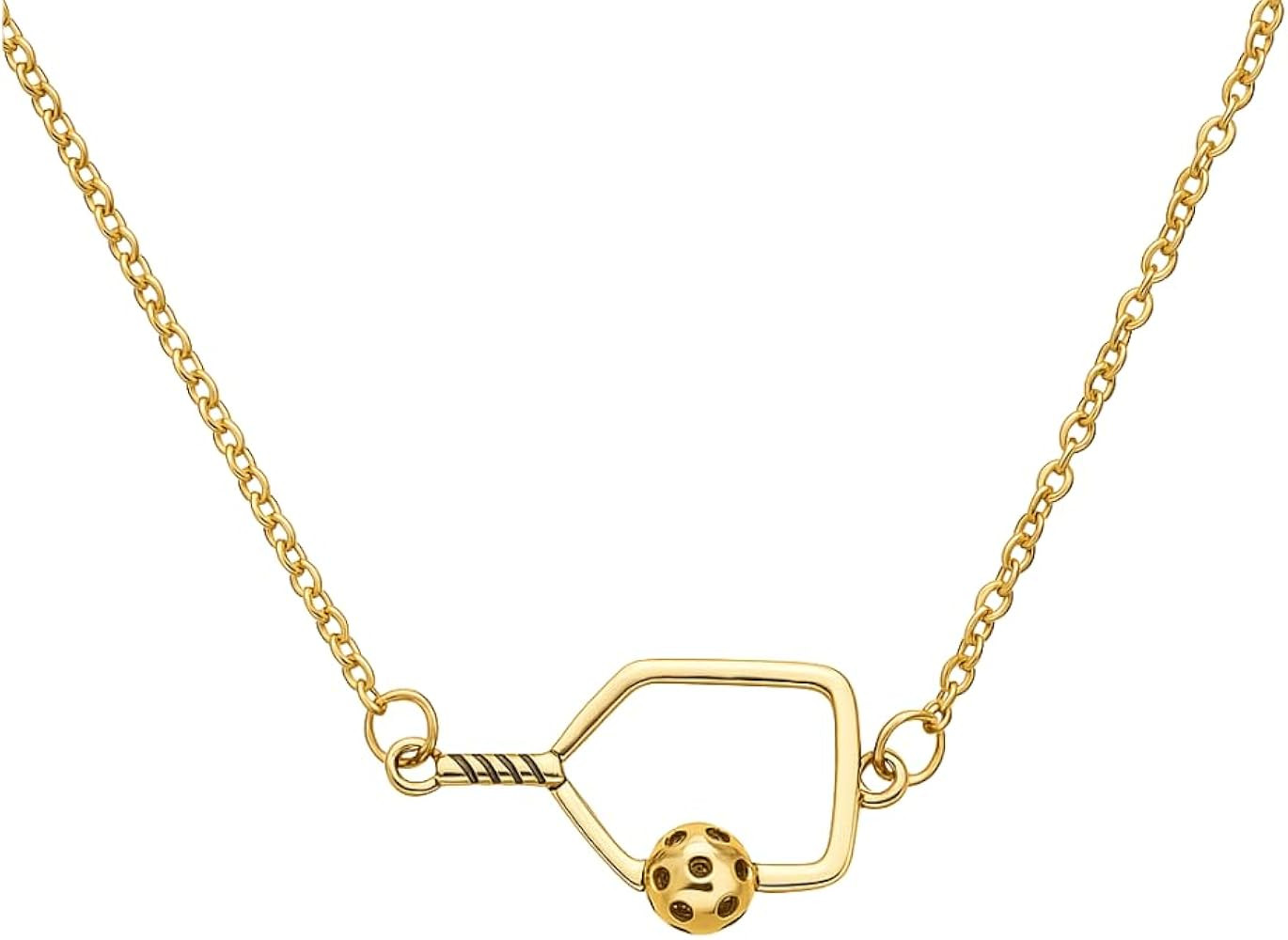 Gold Pickleball Paddle Pendant Necklace, Pickleball Jewelry Gifts for Women Players | Amazon (US)