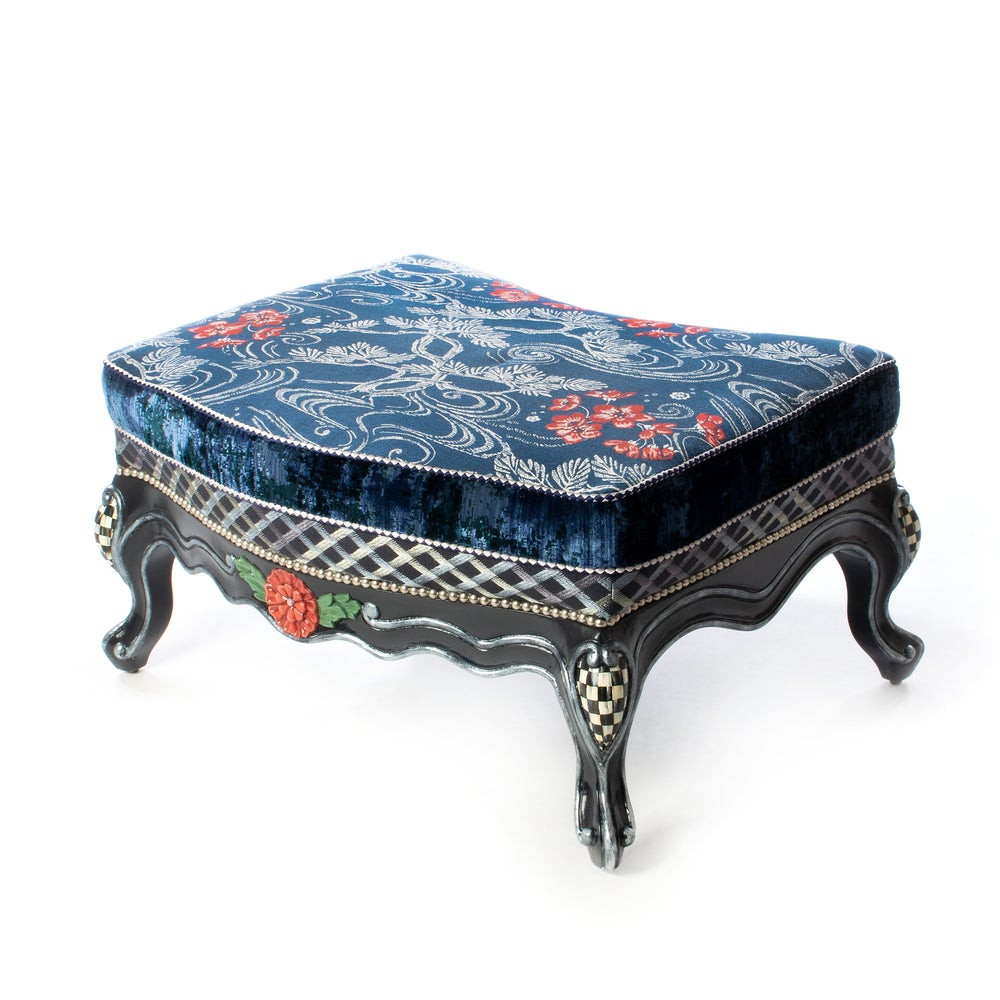 Bluetopia Ottoman | MacKenzie-Childs
