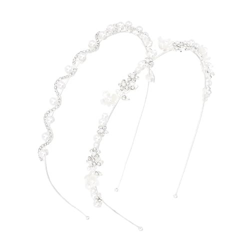 Hotalisona Wedding Bridal Headband Hair Accessories Wedding Bridal Rhinestone Silver Bride Pearl Sparkly Handmade Leaves Flowers Headband Hair Accessories for Women | Amazon (US)
