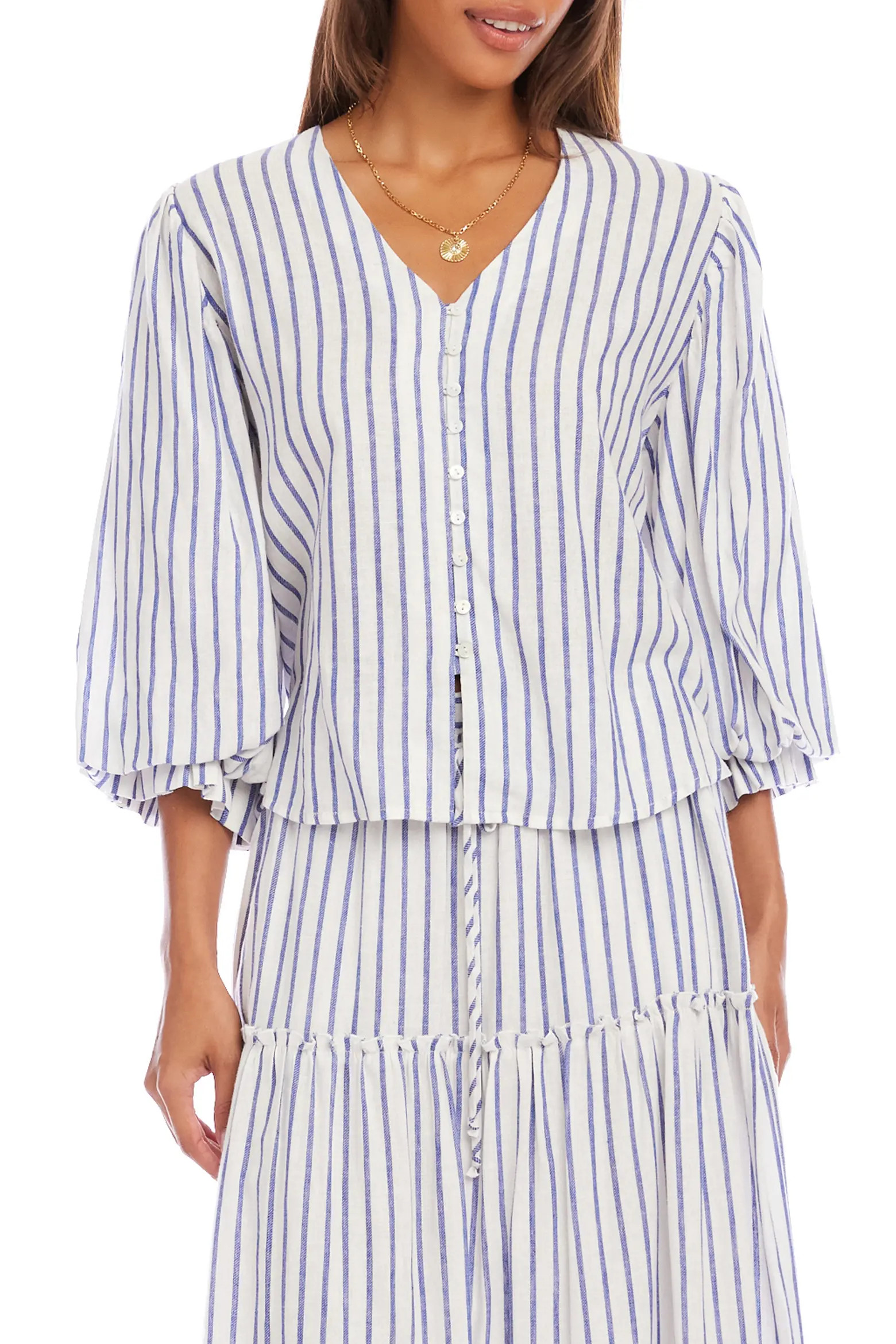 Stripe Linen Blend Shirt (Women) | Nordstrom | Nordstrom