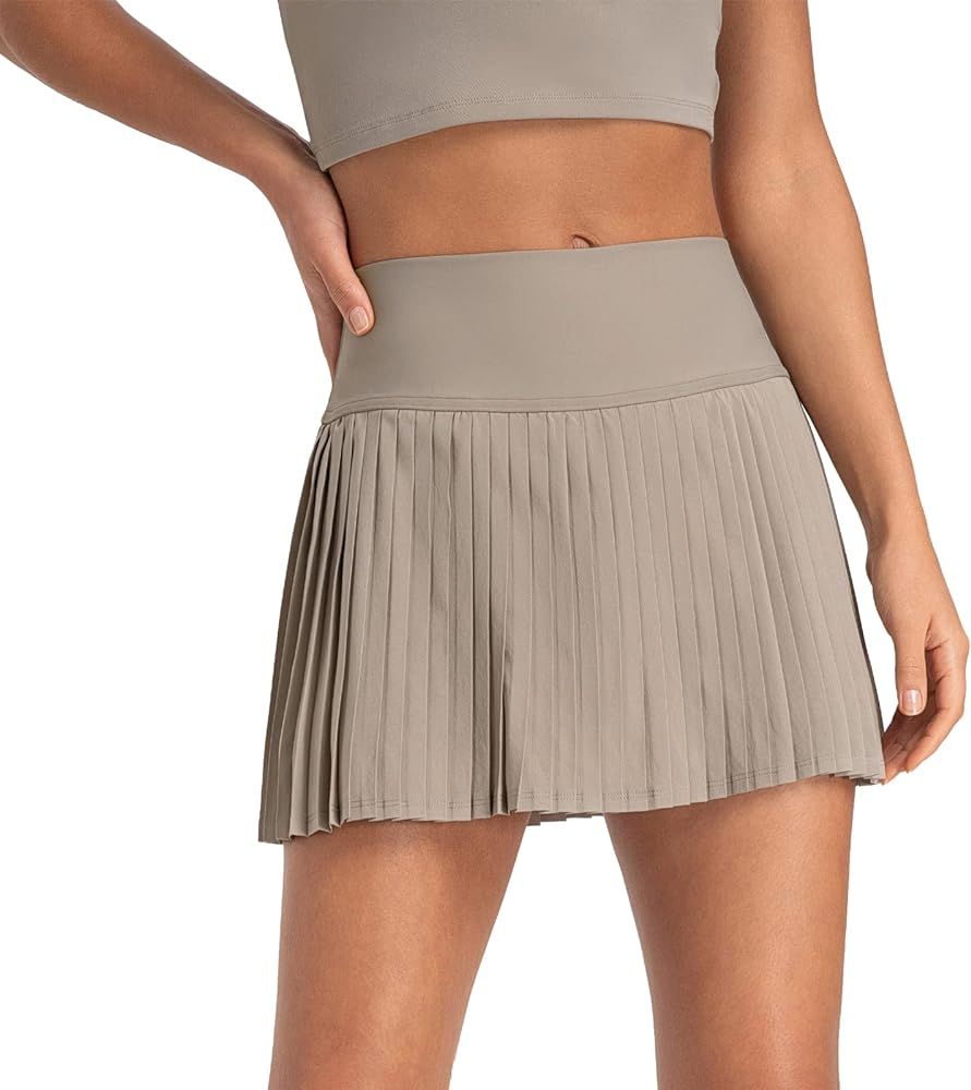 altiland Womens' Cool Feeling Pleated Tennis Athletic Running Mini Skirts with Shorts 3" | Amazon (US)
