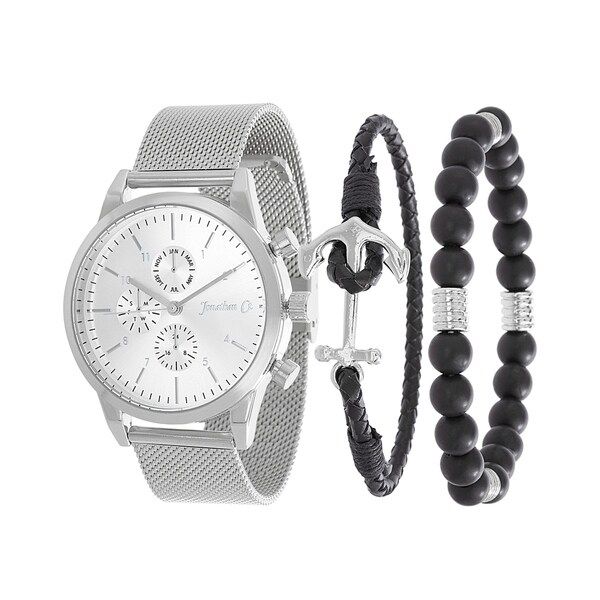 Silver watch and braclet set | Bed Bath & Beyond