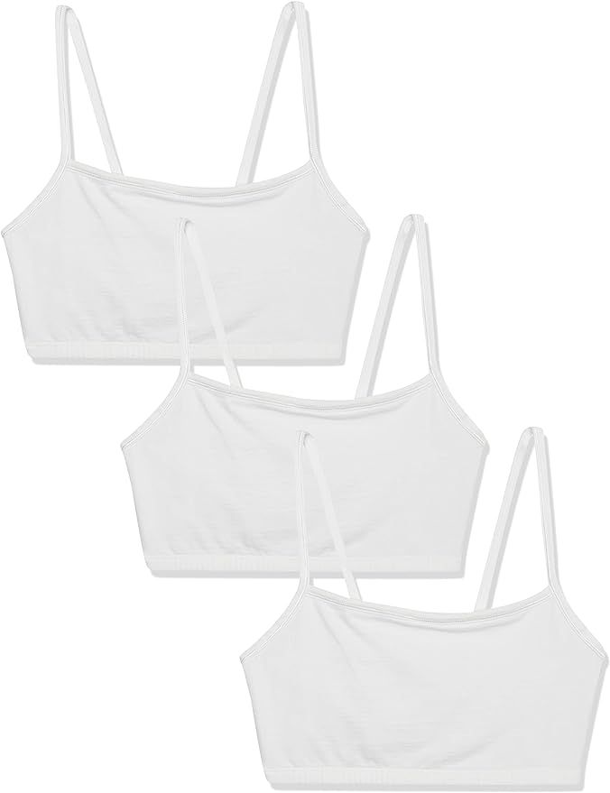 Fruit of The Loom Women's Spaghetti Strap Cotton Pull Over 3 Pack Sports Bra | Amazon (US)