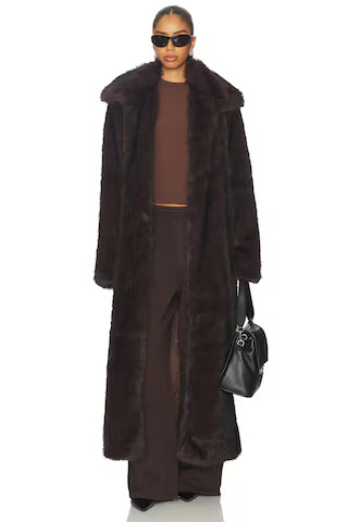 SNDYS Leila Faux Fur Coat in Chocolate from Revolve.com | Revolve Clothing (Global)