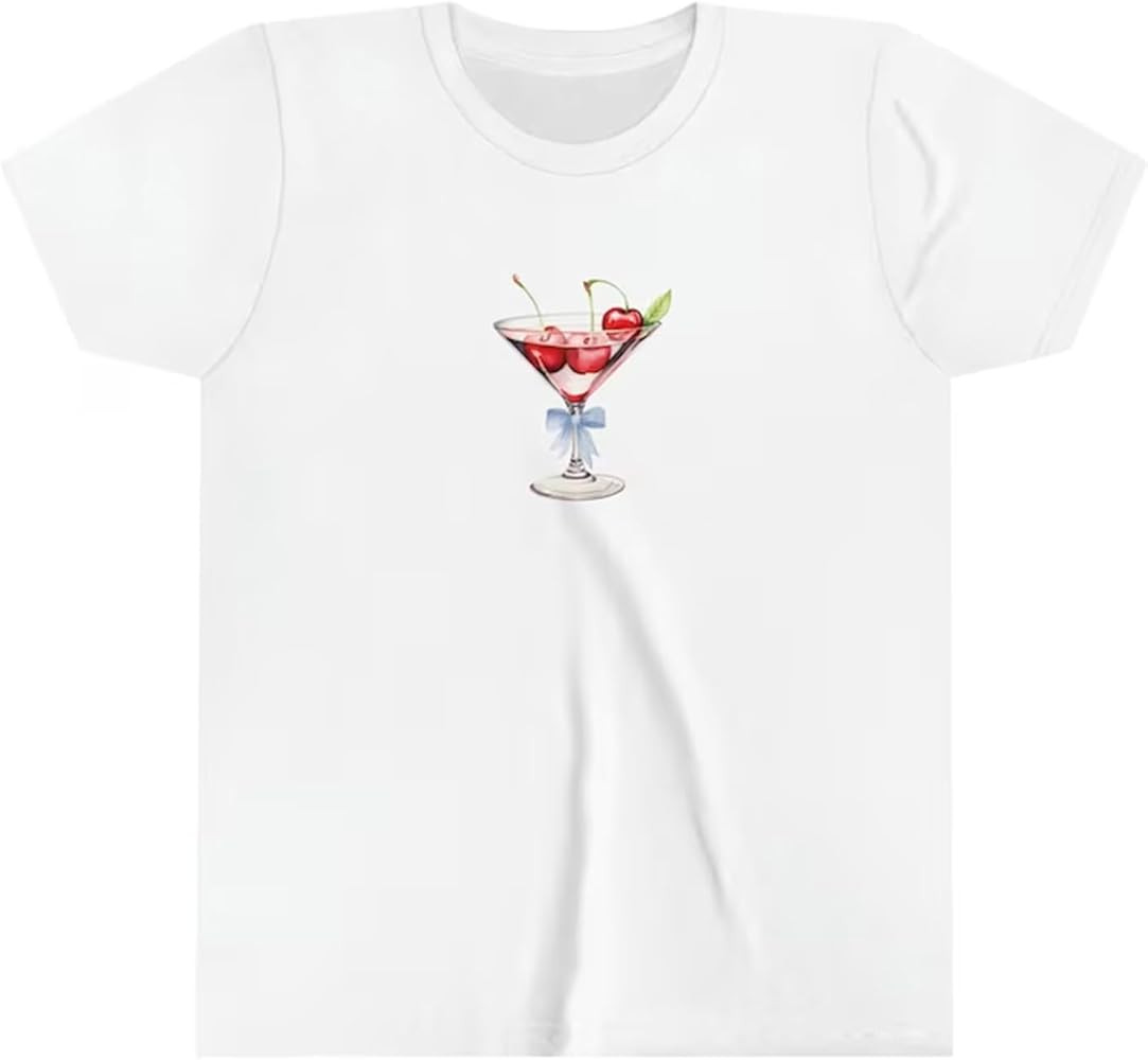 Graphic Crop Baby Tees for Women Y2k Cute T-Shirt Short Sleeve Slim Fit Crop Top Aesthetic Vintag... | Amazon (US)