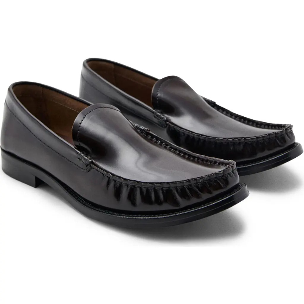 MANGO Gathered Moc Toe Loafer in Chocolate at Nordstrom, Size 41 | Nordstrom