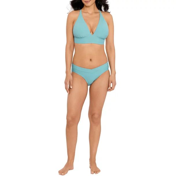 Time and Tru Women's and Women's Plus Size Rib V-Waist Bikini Bottom | Walmart (US)